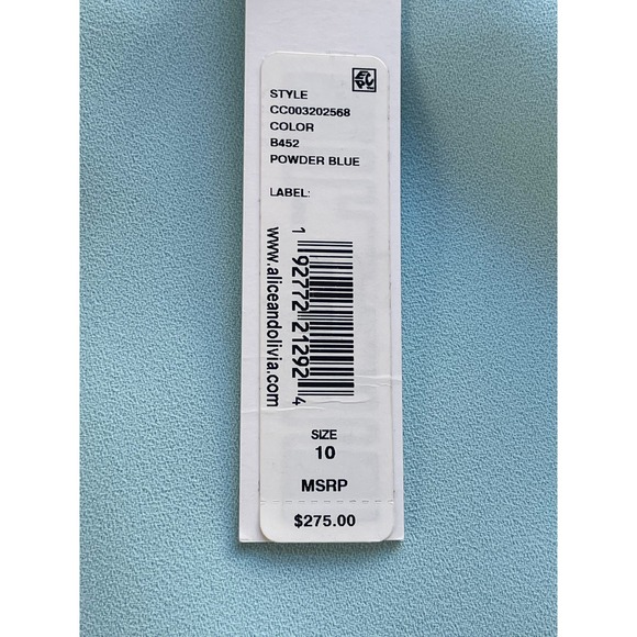 Alice + Olivia Powder Blue Shift Dress Sleeveless Zip Back Size‎ 10 NWT - Picture 5 of 8